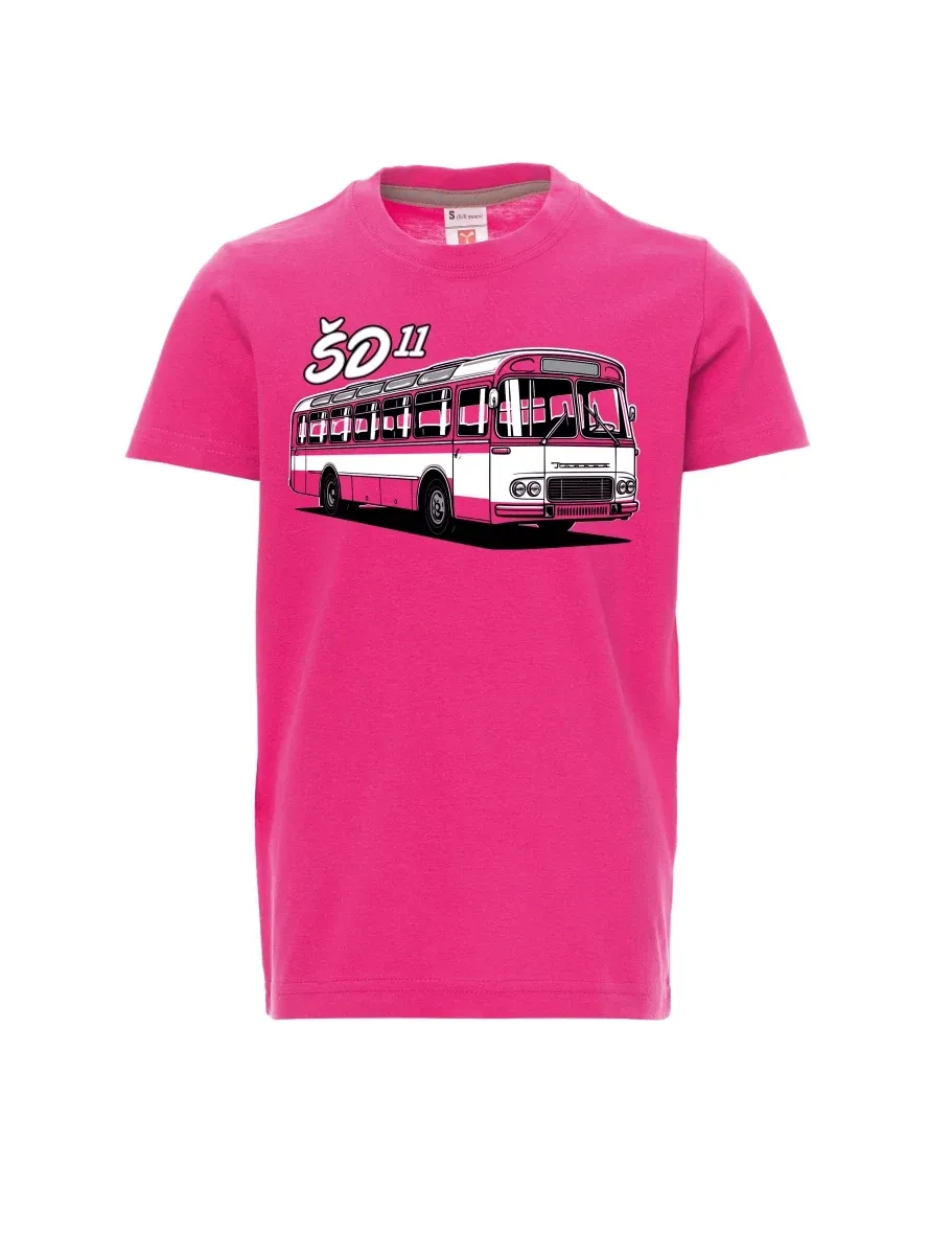 Růžové dětské tričko Autobus ŠD 11