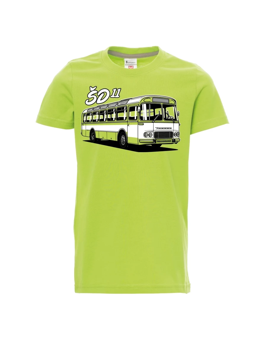 Světle zelené dětské tričko Autobus ŠD 11