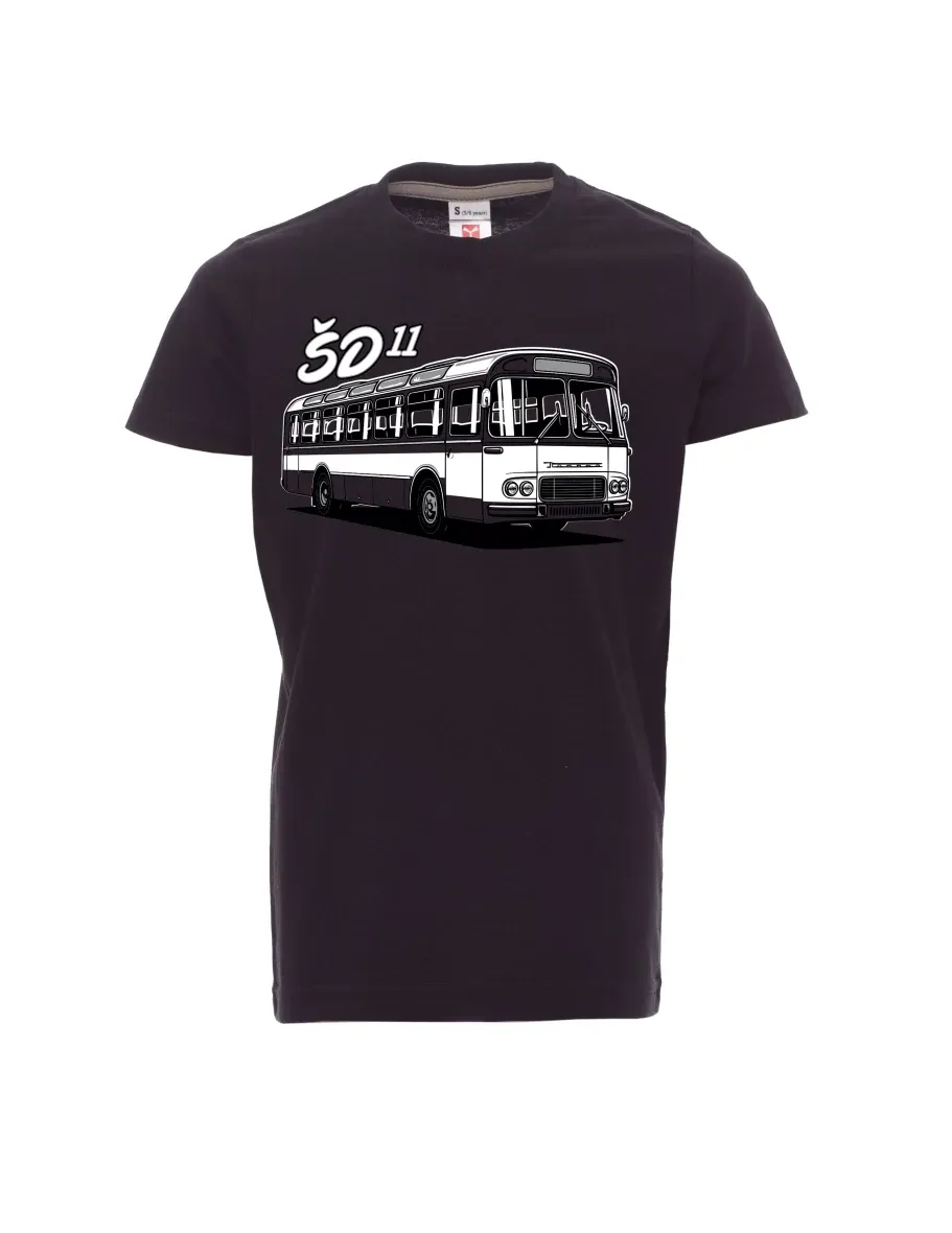 Černé dětské tričko Autobus ŠD 11