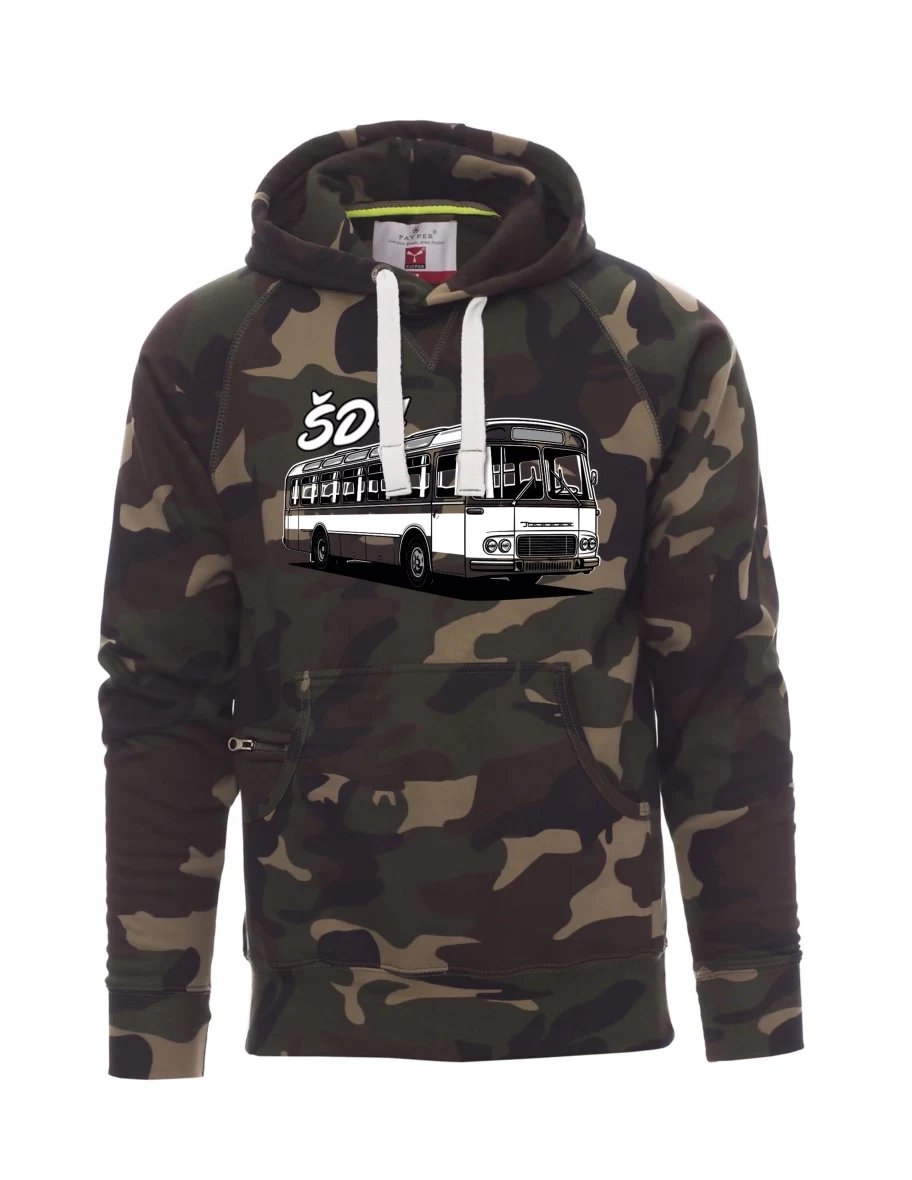 Maskáčová pánská mikina Autobus ŠD 11
