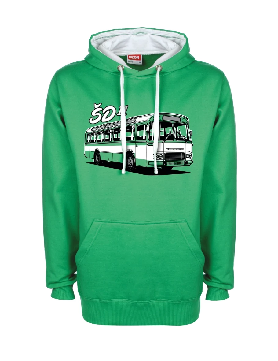 Bílo-zelená mikina Autobus ŠD 11