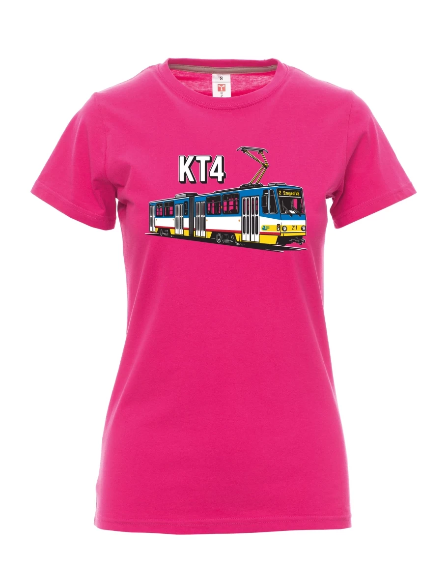 Růžové dámské tričko Tramvaj KT4