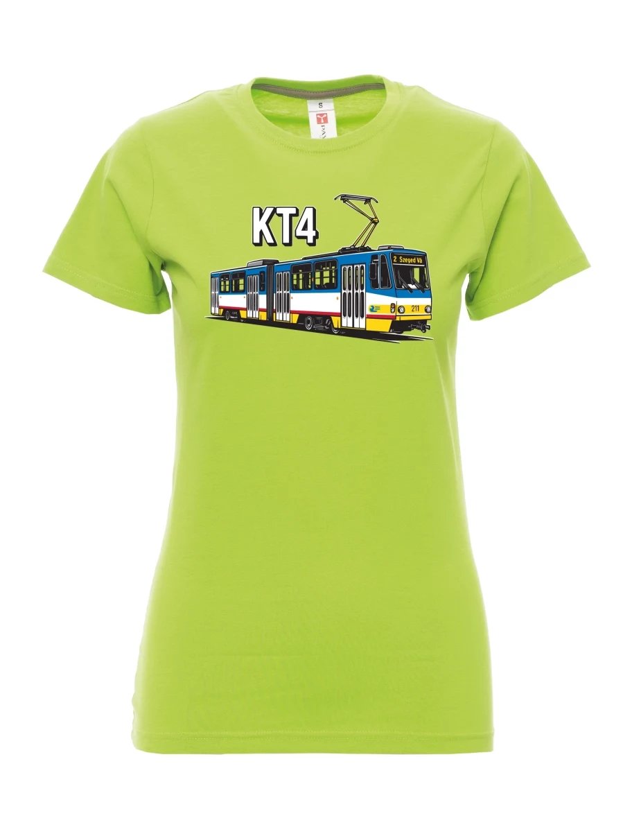 Limetkové dámské tričko Tramvaj KT4
