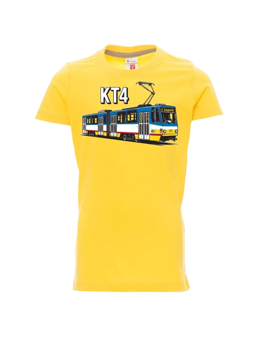 Žluté dětské tričko Tramvaj KT4