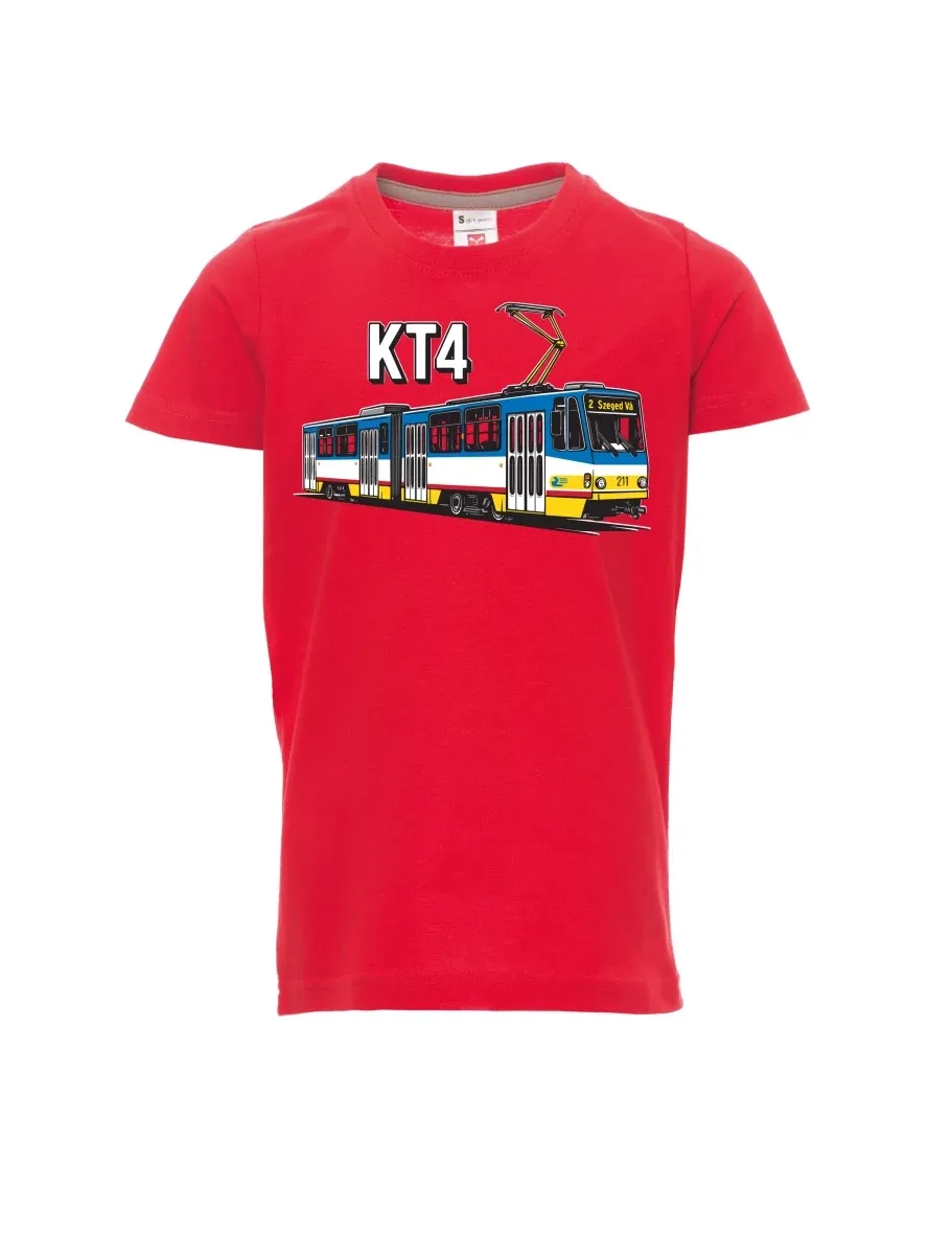 Červené dětské tričko Tramvaj KT4