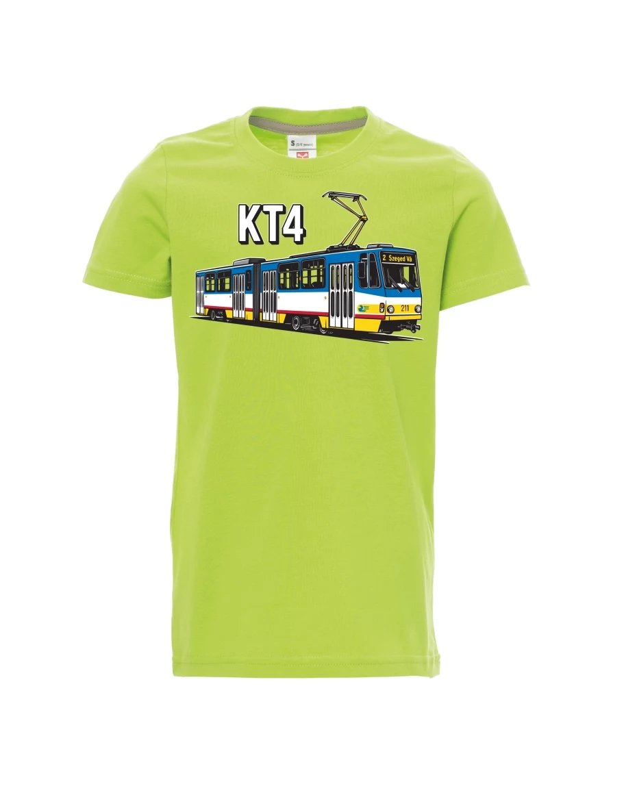 Světle zelené dětské tričko Tramvaj KT4