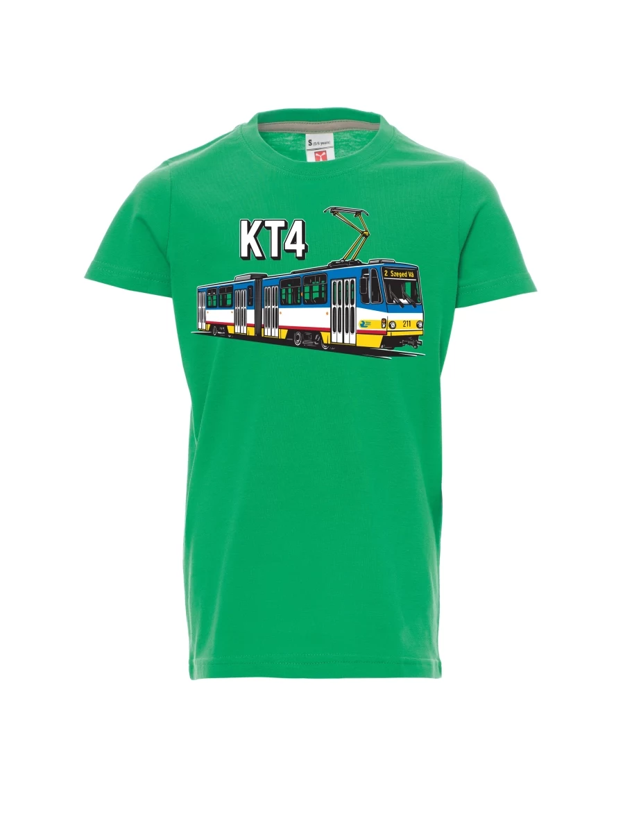 Zelené dětské tričko Tramvaj KT4
