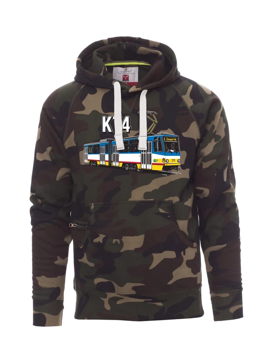 Maskáčová pánská mikina Tramvaj KT4