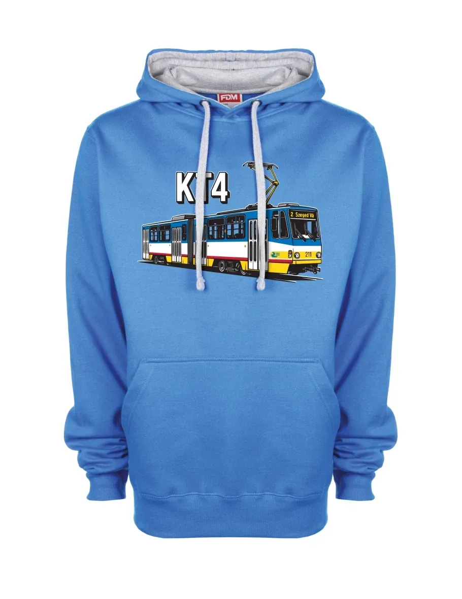Šedo-modrá mikina Tramvaj KT4