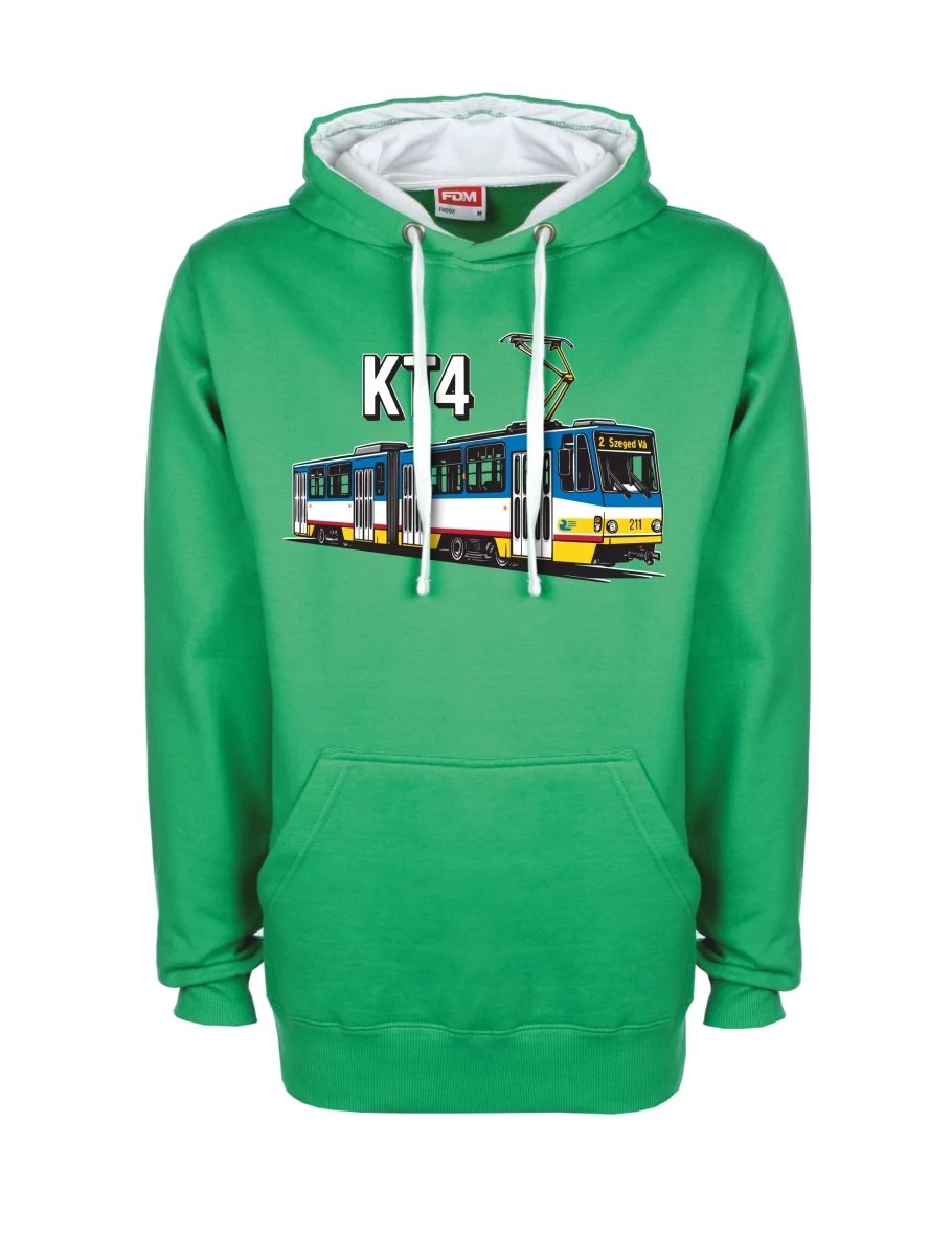 Bílo-zelená mikina Tramvaj KT4