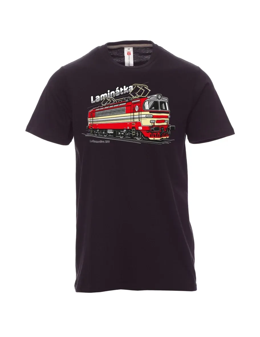 Černé pánské tričko Lokomotiva 230 „Laminátka“