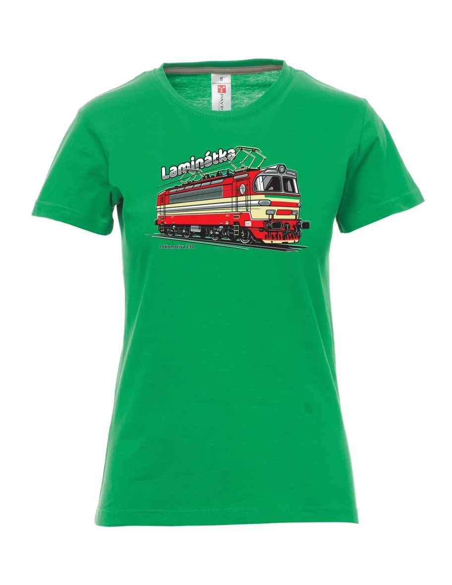 Zelené dámské tričko Lokomotiva 230 „Laminátka“