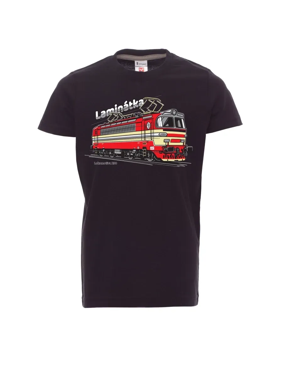 Černé dětské tričko Lokomotiva 230 „Laminátka“