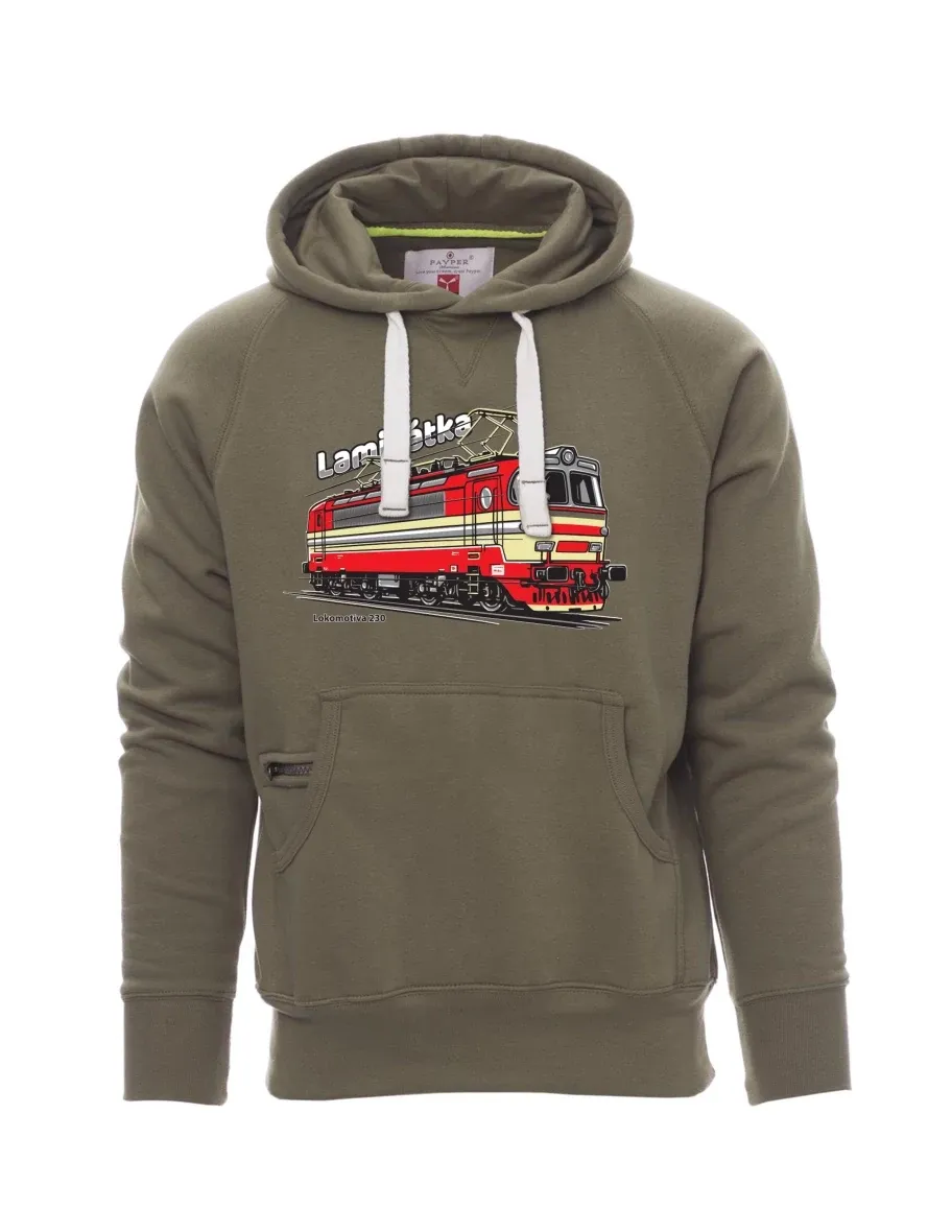 Khaki pánská mikina Lokomotiva 230 „Laminátka“