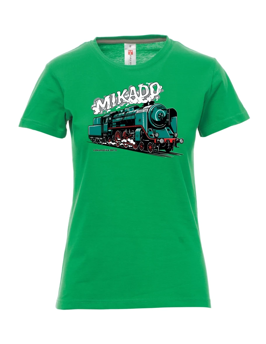 Zelené dámské tričko Lokomotiva 387.0 „MIKADO“