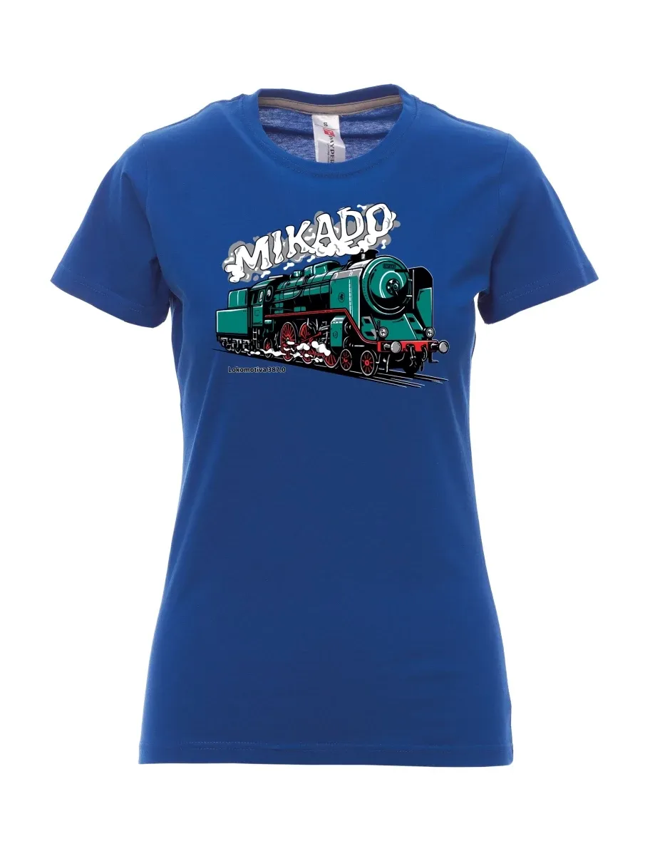 Královsky modré dámské tričko Lokomotiva 387.0 „MIKADO“