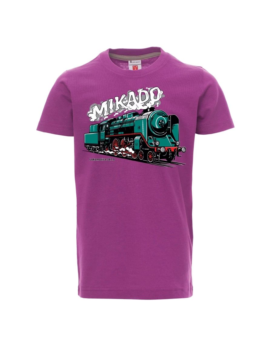 Fialové dětské tričko Lokomotiva 387.0 „MIKADO“