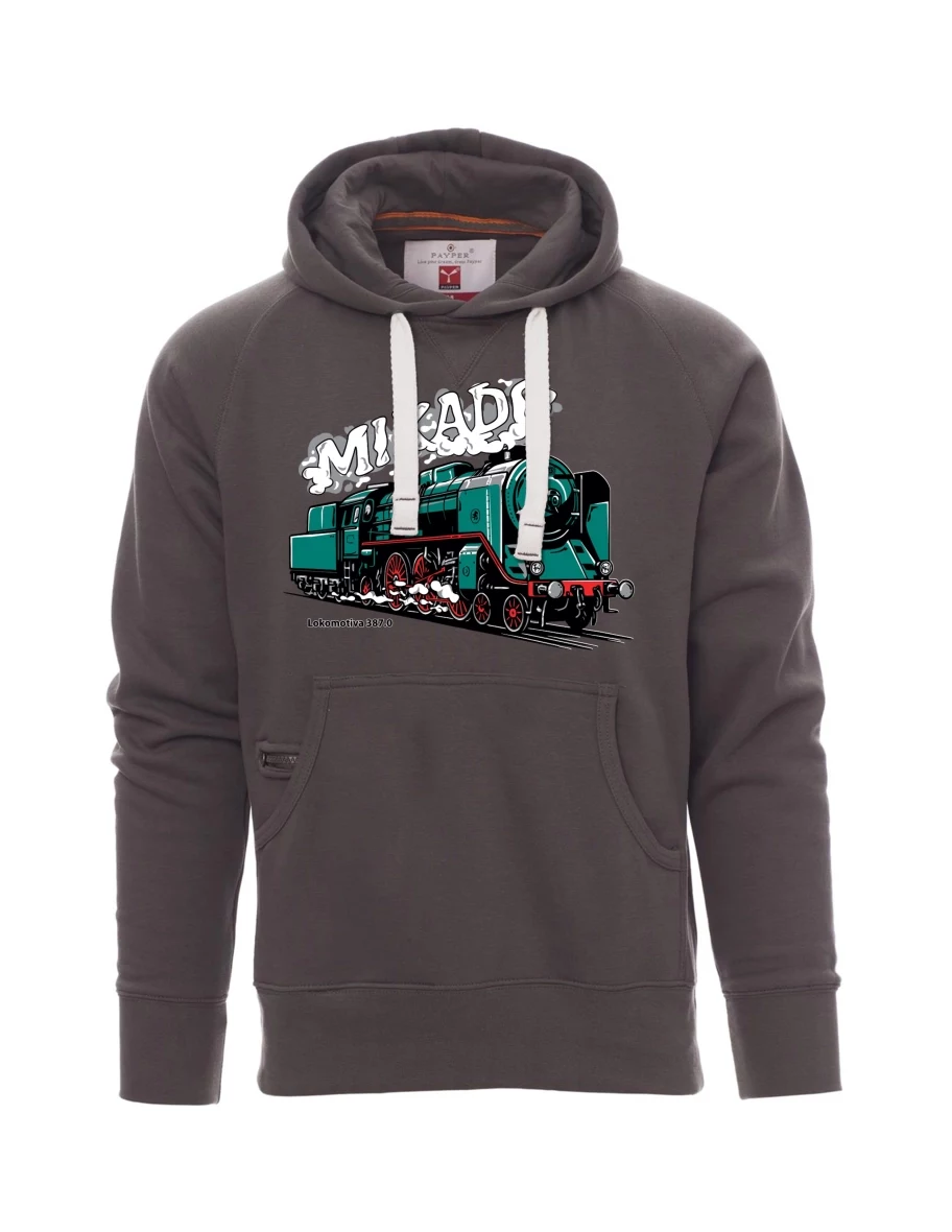 Šedá pánská mikina Lokomotiva 387.0 „MIKADO“