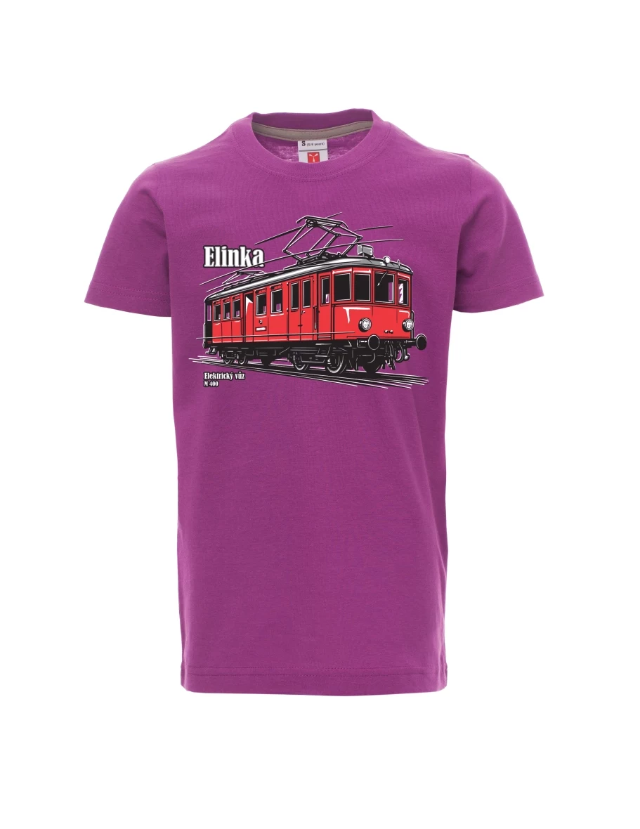 Fialové dětské tričko Elektrický vůz M 400 „Elinka“