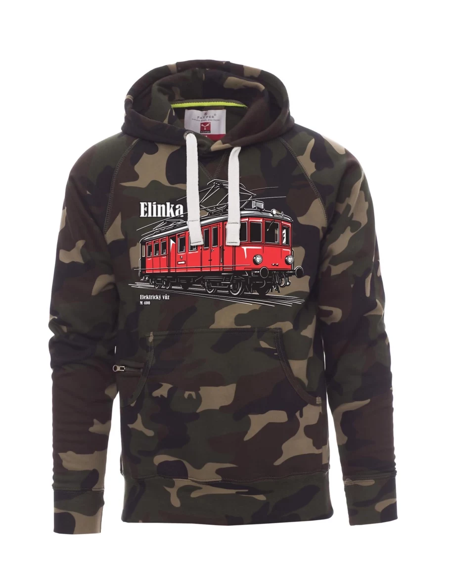 Maskáčová pánská mikina Elektrický vůz M 400 „Elinka“