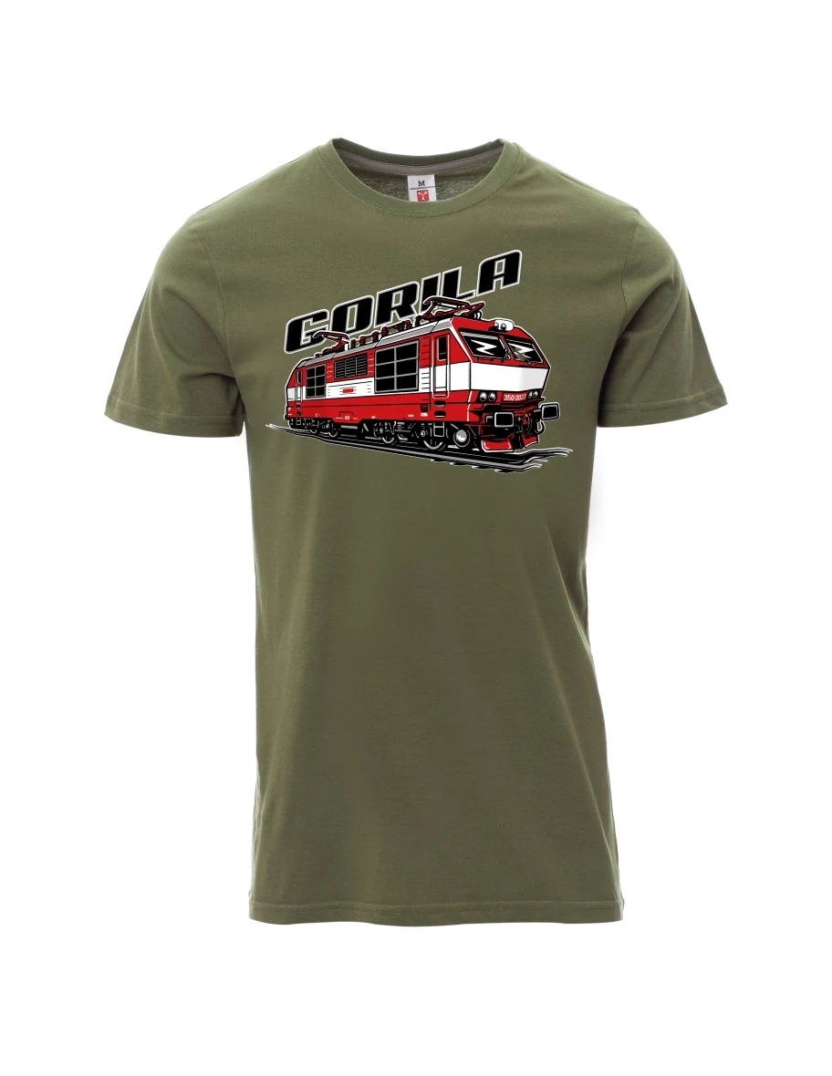 Khaki pánské tričko Lokomotiva 350 „Gorila“