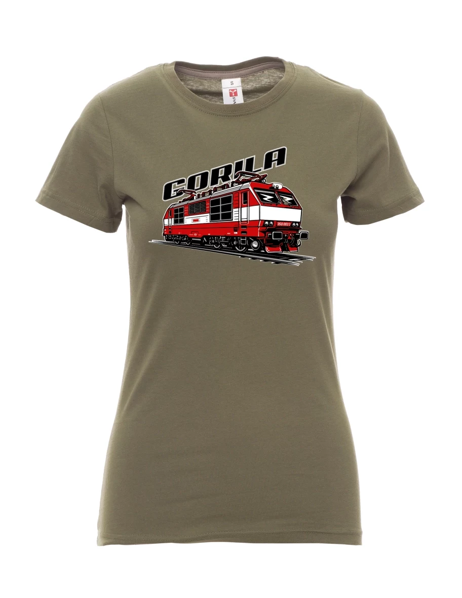 Khaki dámské tričko Lokomotiva 350 „Gorila“