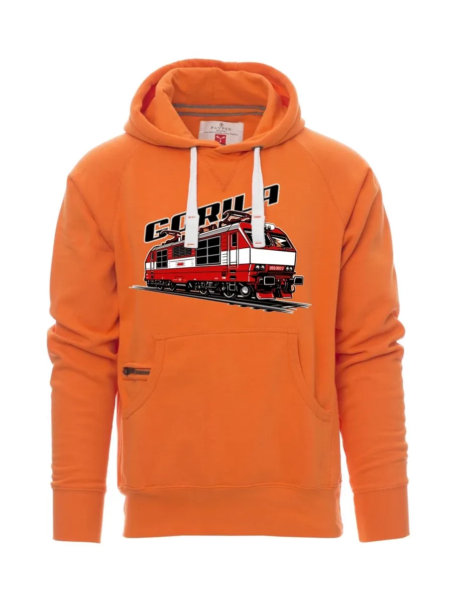 Oranžová pánská mikina Lokomotiva 350 „Gorila“