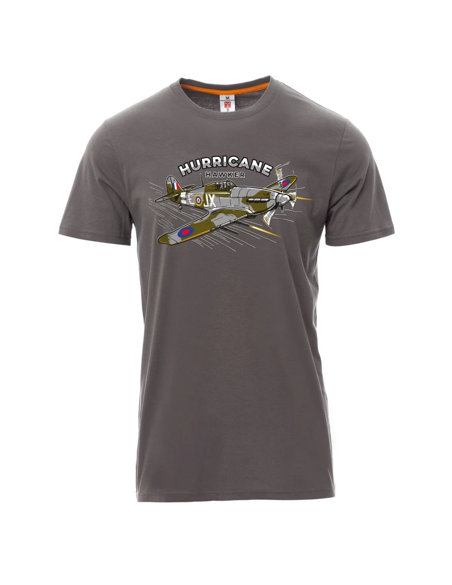 Šedé pánské tričko Letadlo Hurricane Hawker