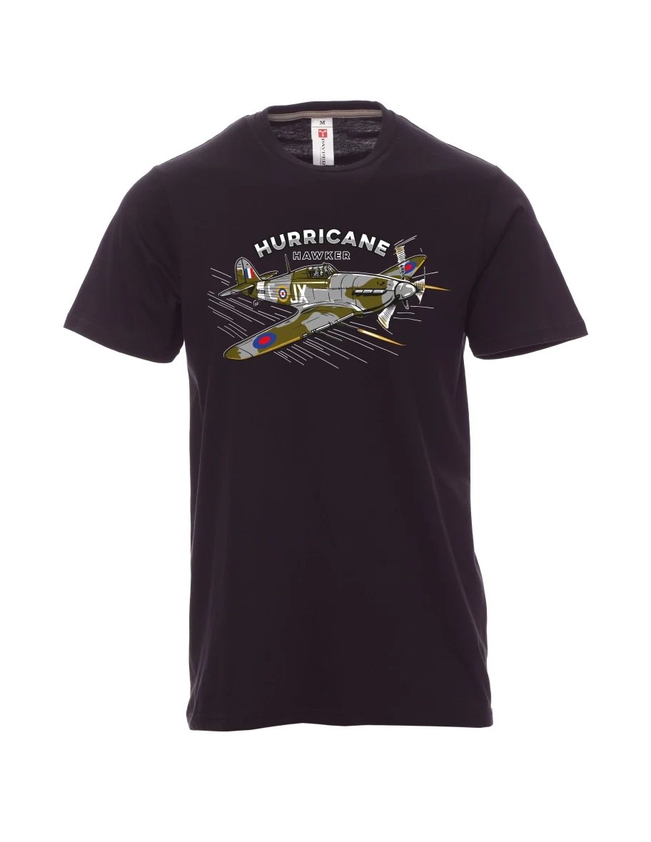 Černé pánské tričko Letadlo Hurricane Hawker