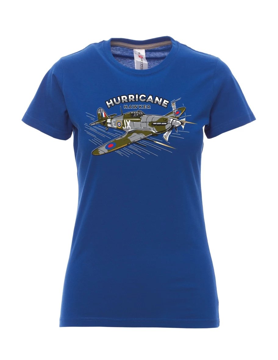 Královsky modré dámské tričko Letadlo Hurricane Hawker