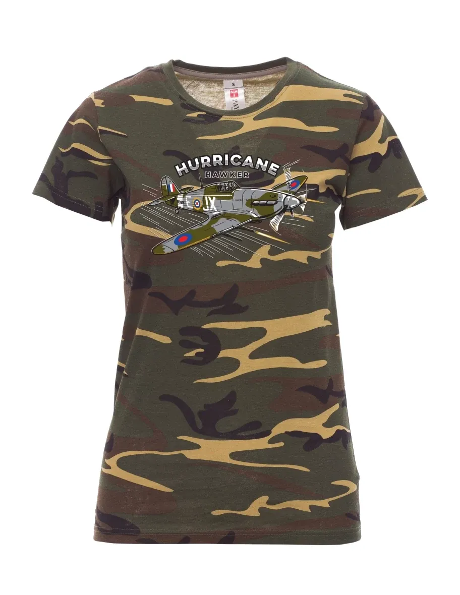 Maskáčové dámské tričko Letadlo Hurricane Hawker
