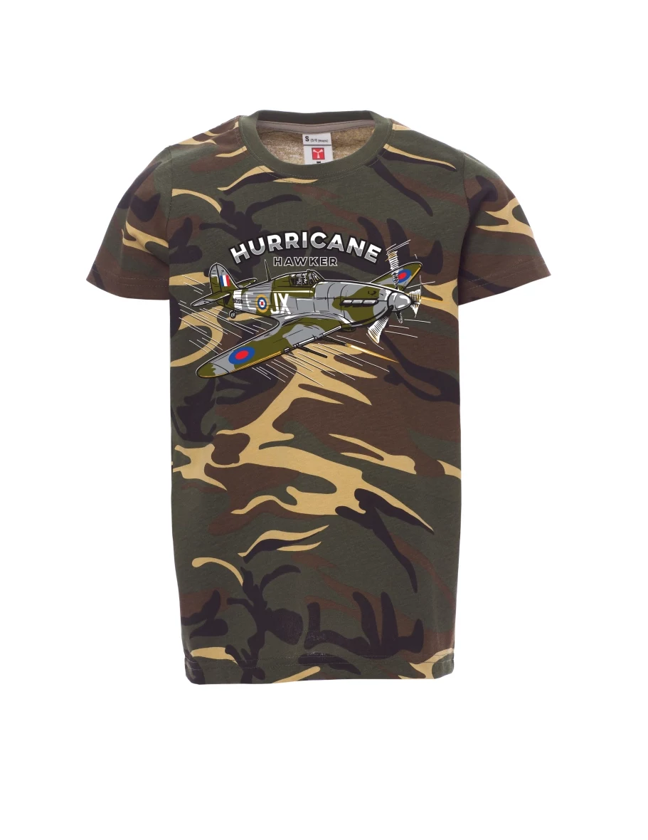 Maskáčové dětské tričko Letadlo Hurricane Hawker