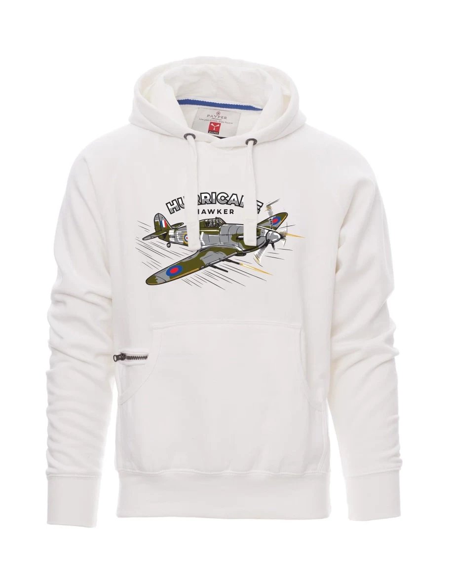 Bílá pánská mikina Letadlo Hurricane Hawker