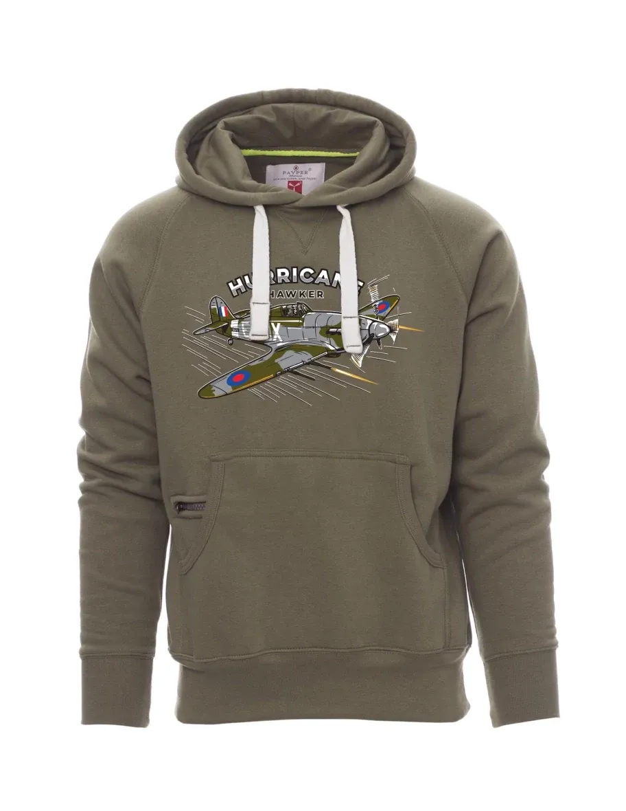 Khaki pánská mikina Letadlo Hurricane Hawker