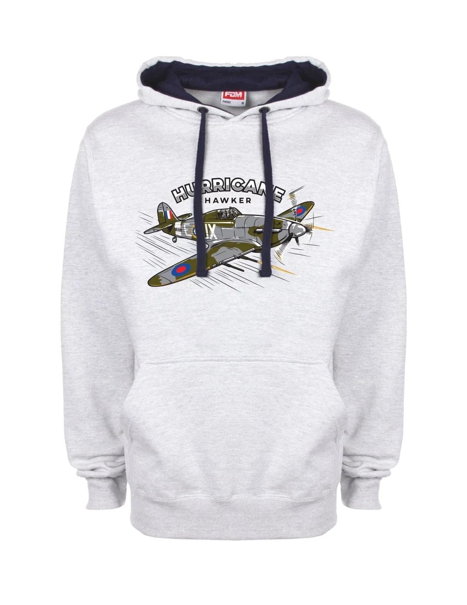 Modro-šedá mikina Letadlo Hurricane Hawker