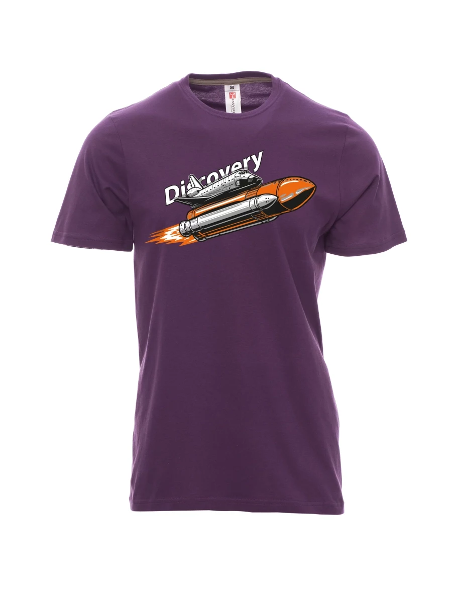 Fialové pánské tričko Raketoplán Discovery