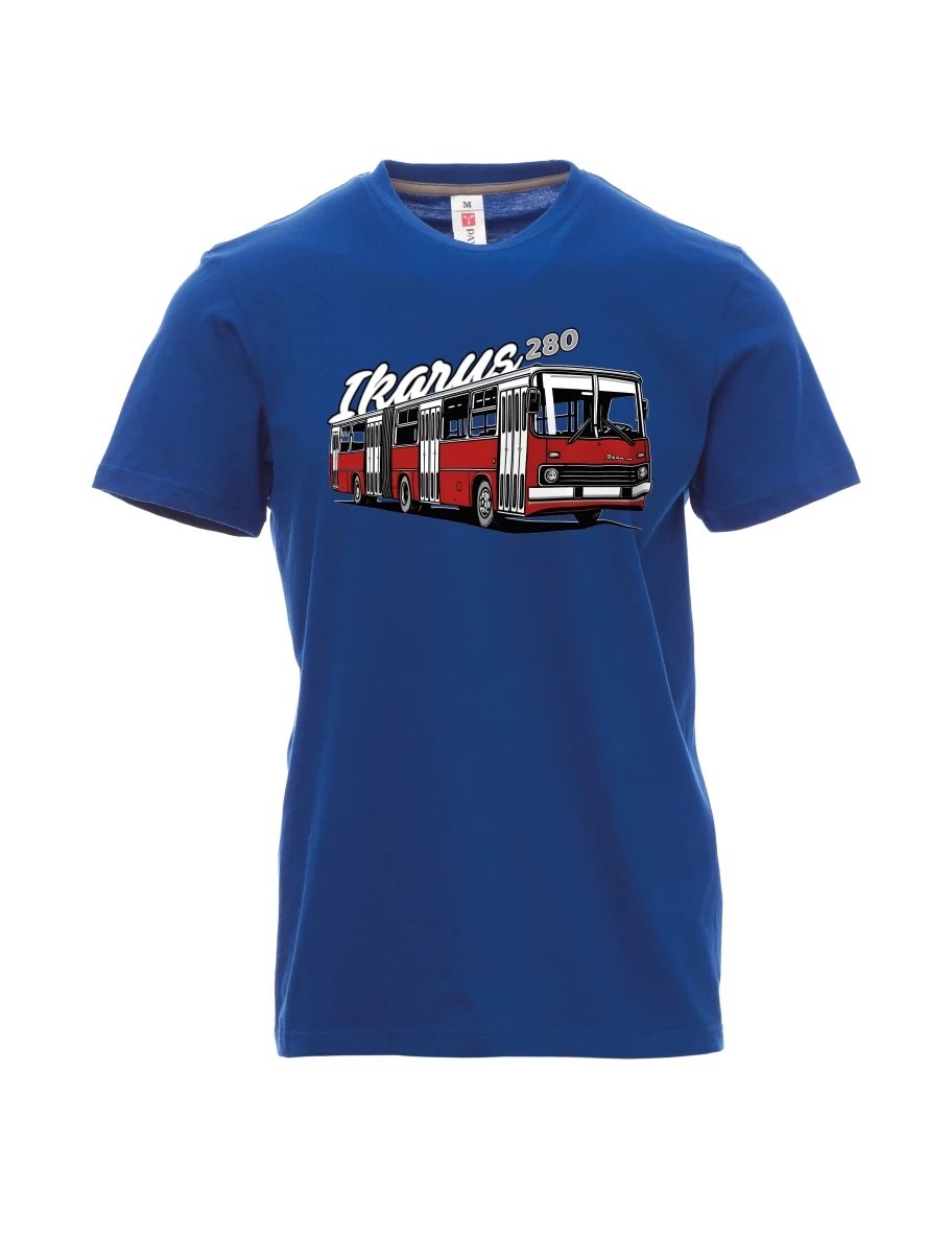 Modré pánské tričko Autobus Ikarus 280