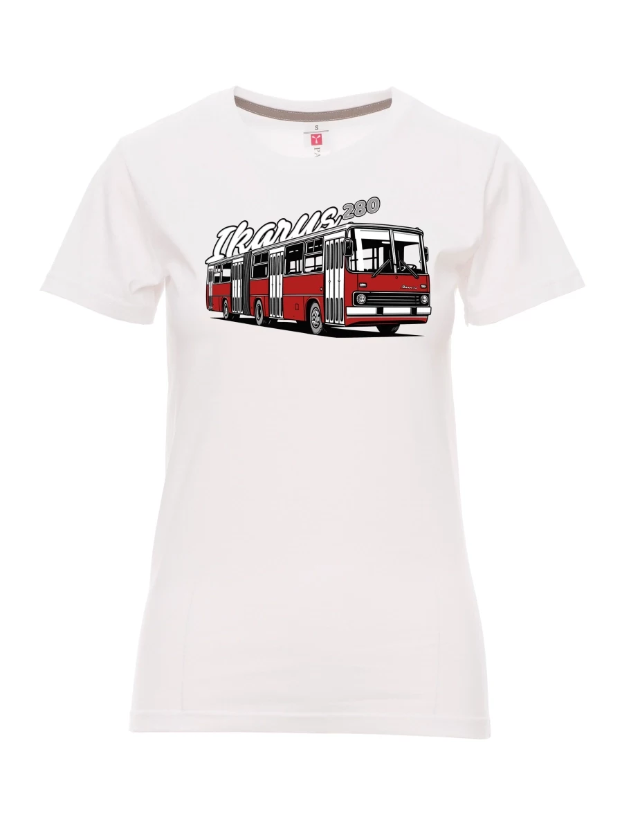 Bílé dámské tričko Autobus Ikarus 280