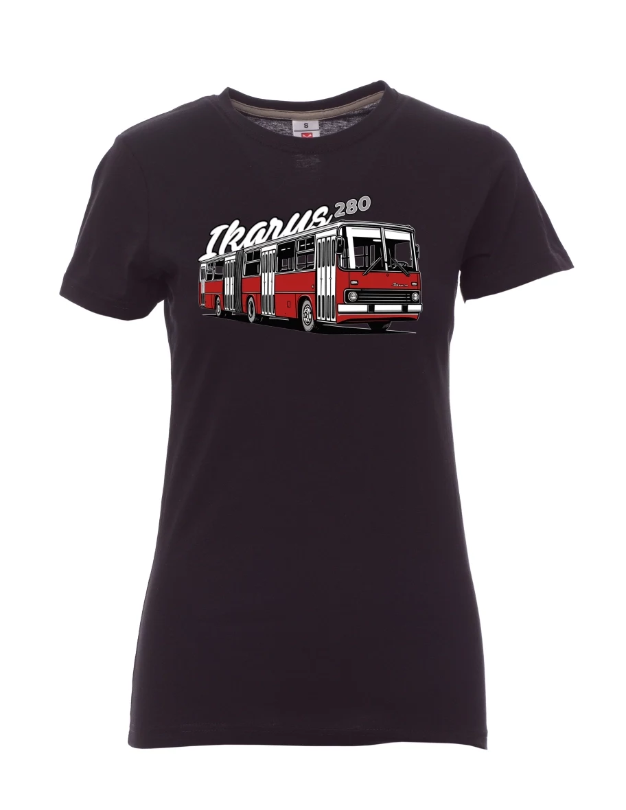 Černé dámské tričko Autobus Ikarus 280
