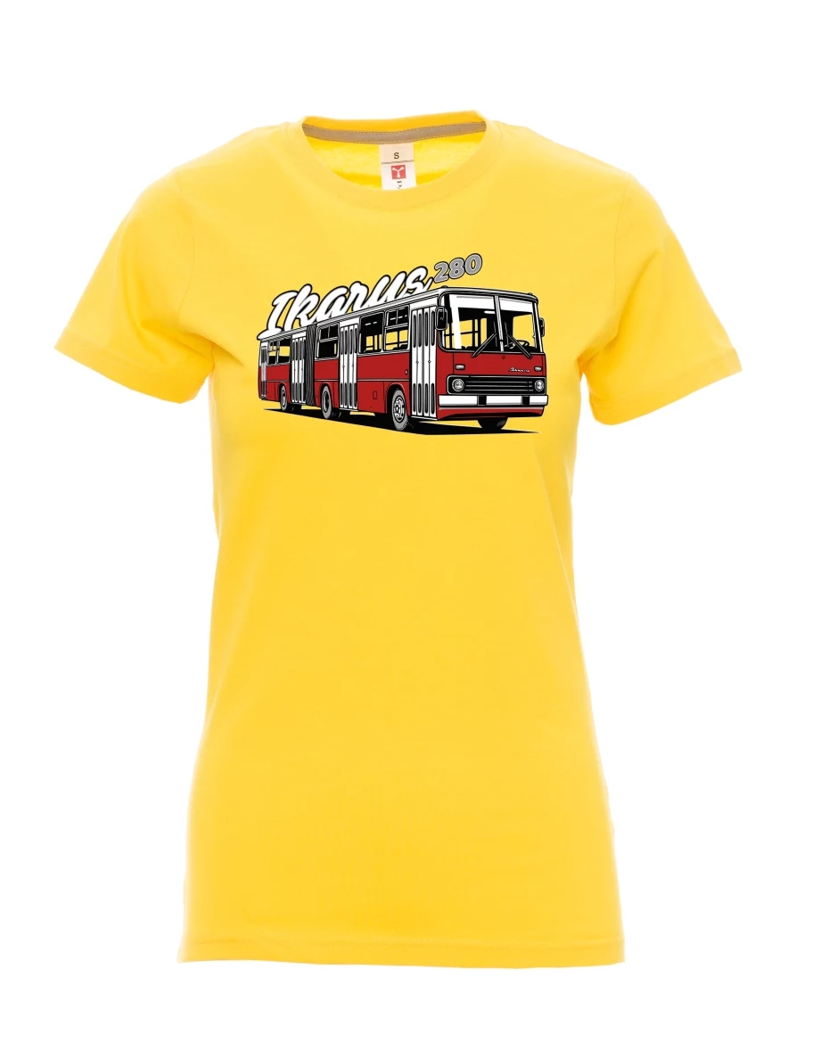 Žluté dámské tričko Autobus Ikarus 280