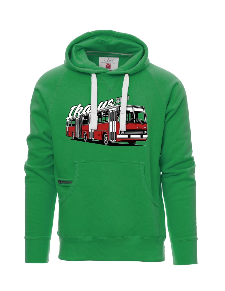Zelená pánská mikina Autobus Ikarus 280