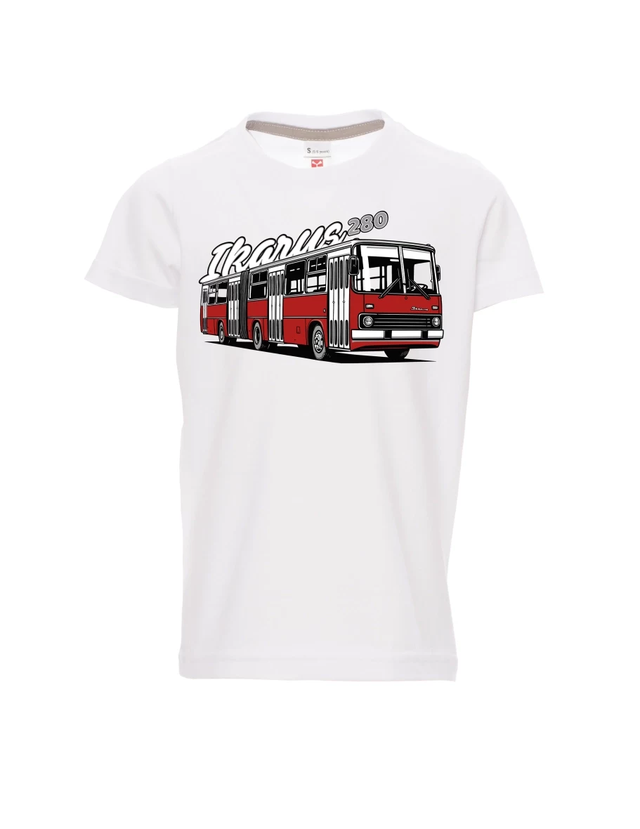 Bílé dětské tričko Autobus Ikarus 280