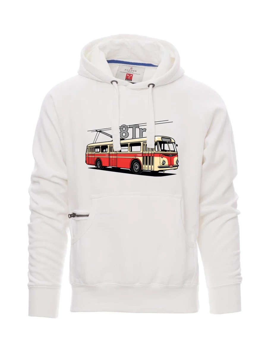 Bílá pánská mikina Trolejbus 8Tr