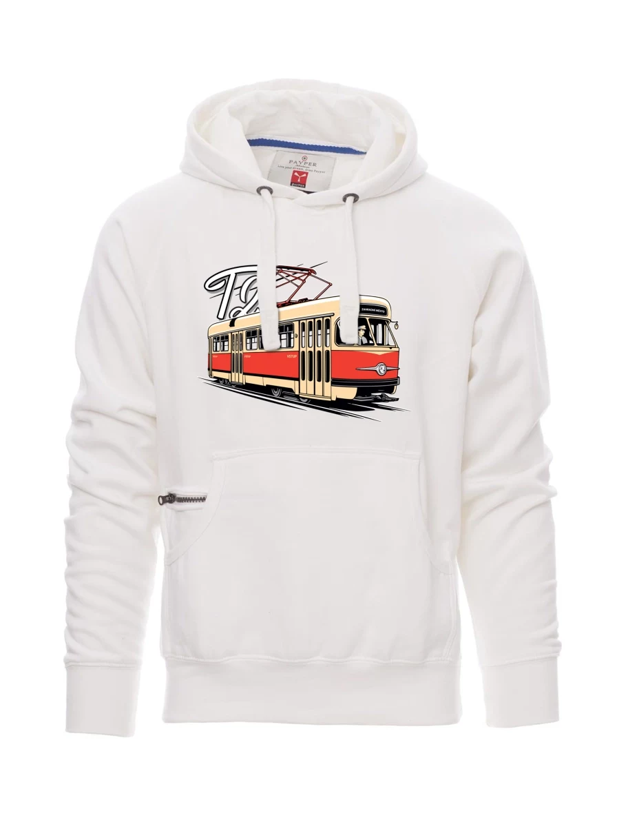 Bílá pánská mikina Tramvaj T2