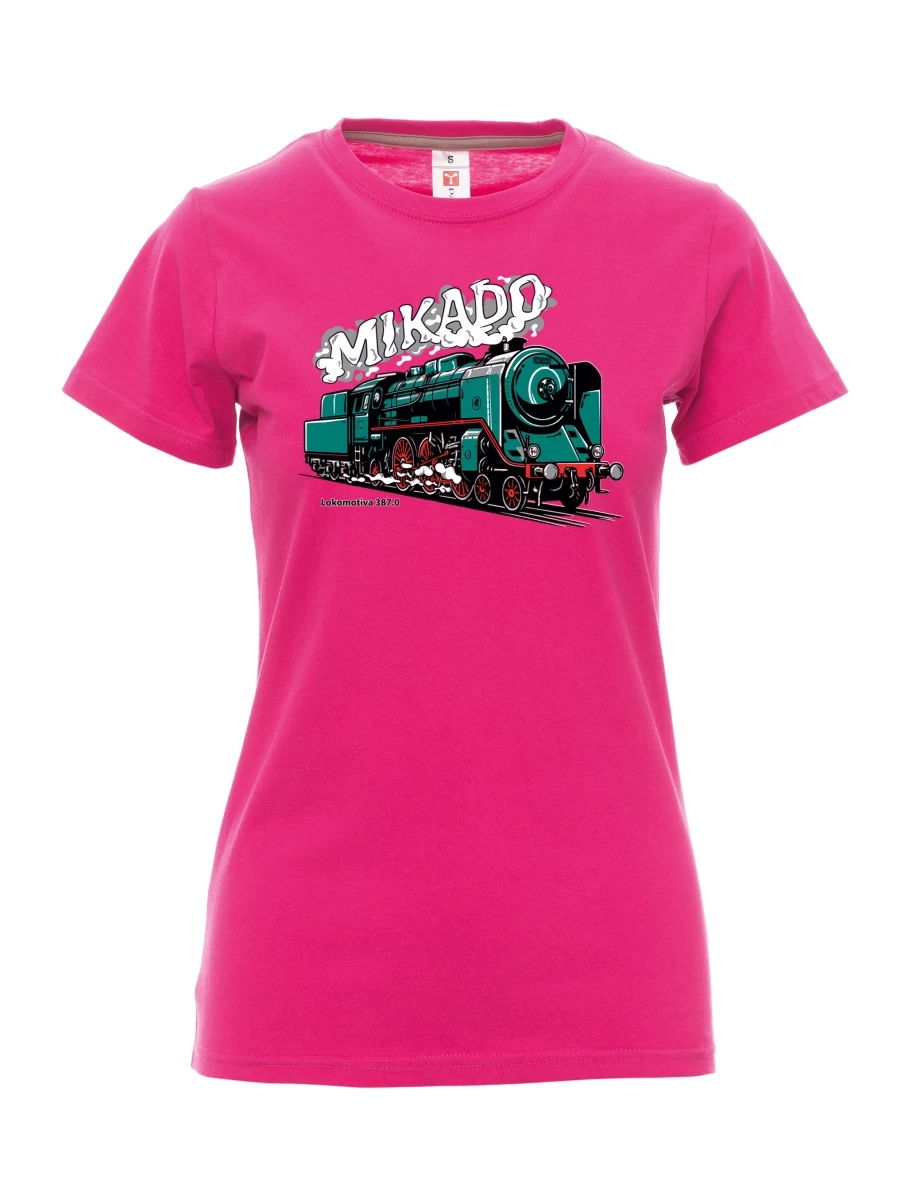 Růžové dámské tričko Lokomotiva 387.0 „MIKADO“