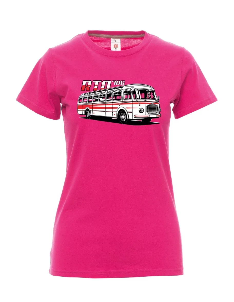 Růžové dámské tričko Autobus RTO 706