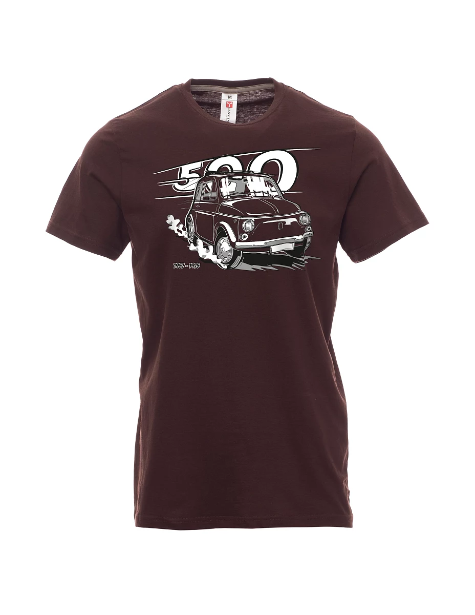 Tmavě hnědé pánské tričko s veteránem s  500