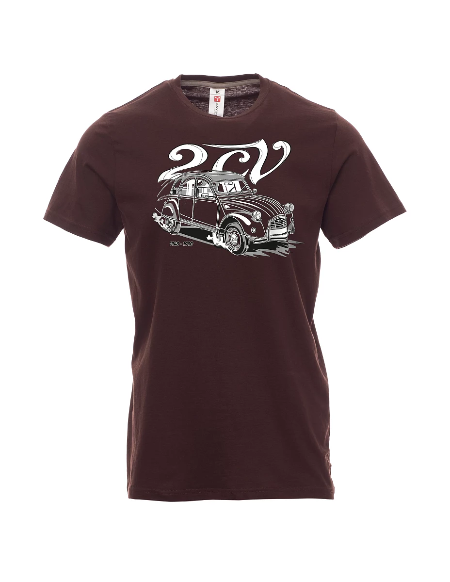 Tmavě hnědé pánské tričko 2CV
